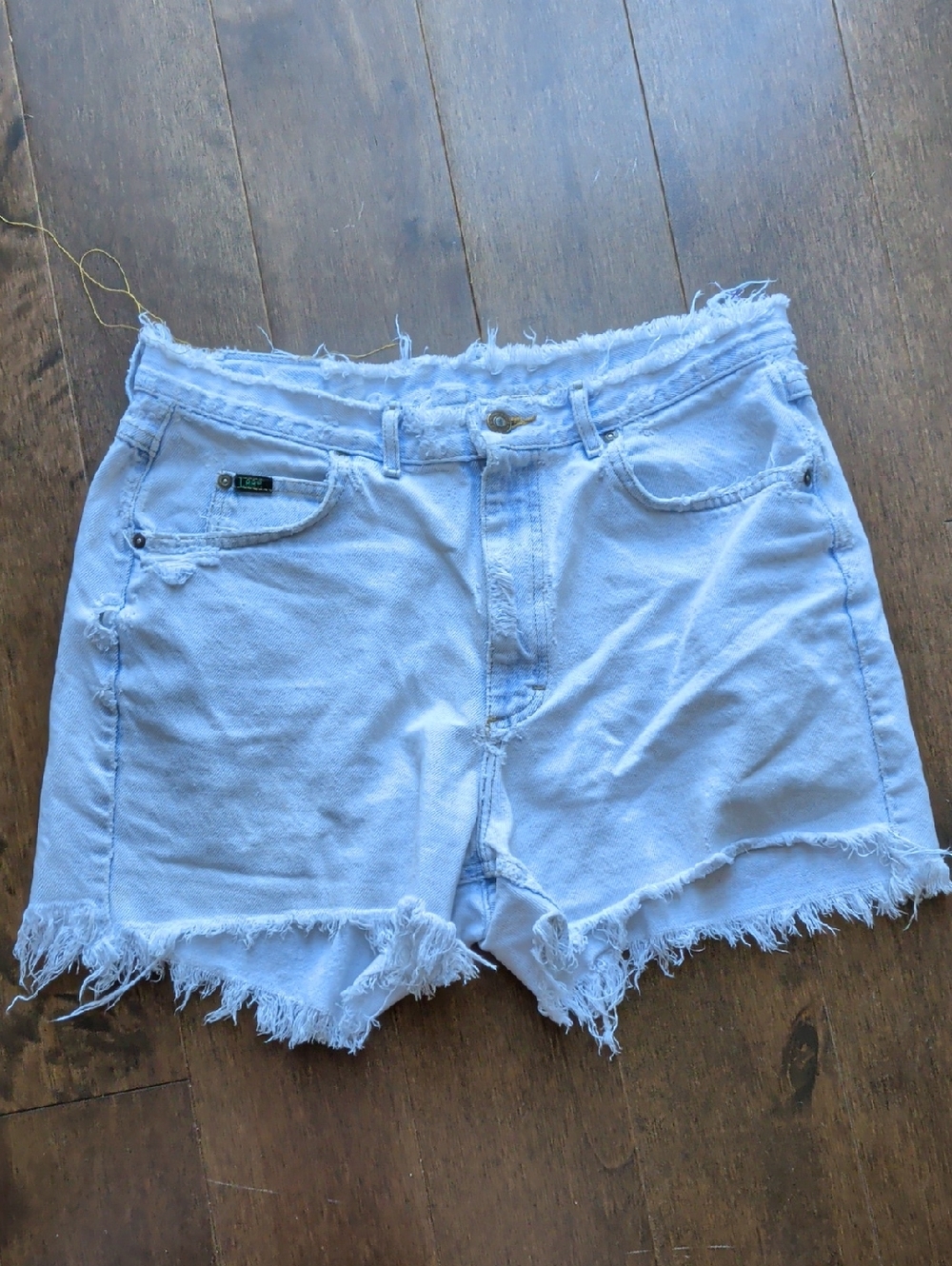 Lee Light Blue Frayed Hem‎ Denim Shorts - Women